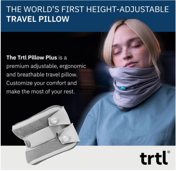 trtl Pillow Plus - Adjustable Neck Pillow for Airplane Travel 3